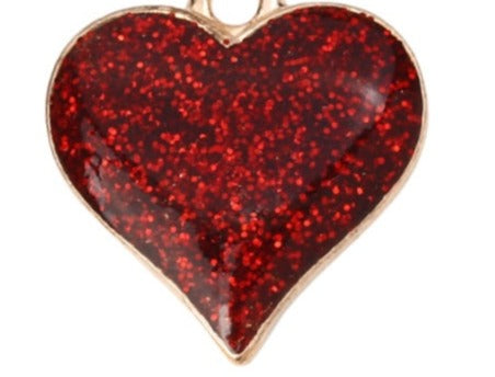 Heart charm Wire EarringPink tiful of LOVE