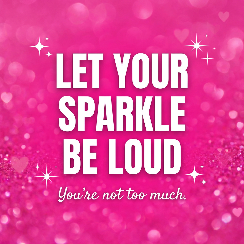 Pink featured image that reads Let Your Sparkle Be Loud.