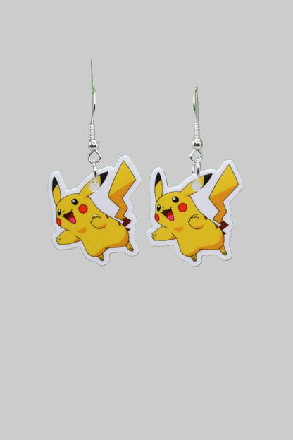 Pikachu Mini Dangle Earrings – Playful Acrylic Pokémon-Inspired Jewelry