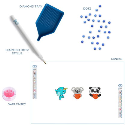 DIAMOND DOTZ® - DOTZIES 3 STICKERS Multi Pack - Love You Chums