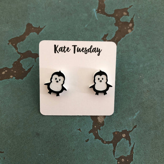 Adorable and Unique Penguin Earrings; acrylic cutPink tiful of LOVE