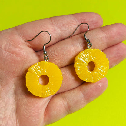 Pineapple Slice Earrings – | Hypoallergenic Stainless Steel Hooks