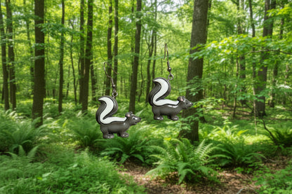 Skunk Earrings - Hypoallergenic Stainless Steel Hooks