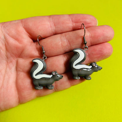 Skunk Earrings - Hypoallergenic Stainless Steel Hooks