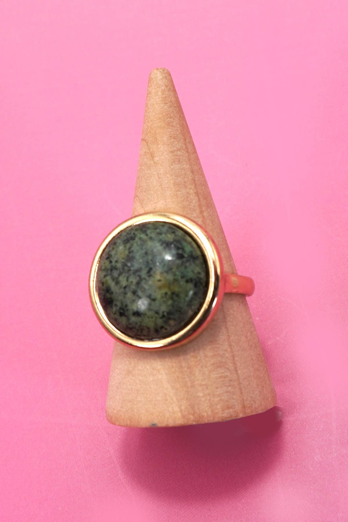 JOSSLYN by wall to wall - NATURAL STONE COCKTAIL STATEMENT RING | 80R084: DALMATIAN