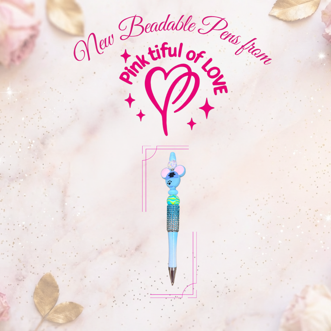Stitch themed Mouse Beaded Bling Pen – Rhinestone Decorative Pen