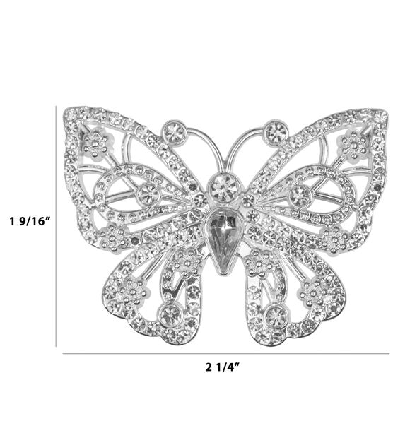 Rhinestone Butterfly Pendant on a Silver chain NecklacePink tiful of LOVE