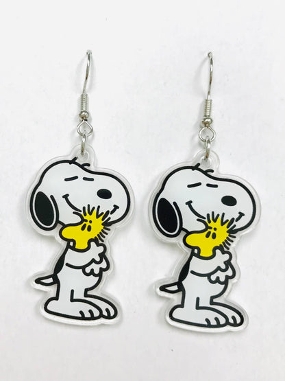 Cute Dog Acrylic Wire Earrings
