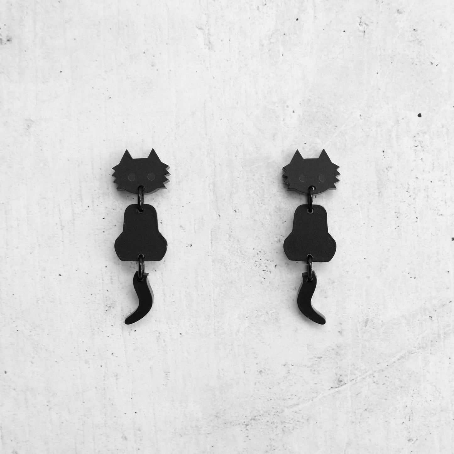 Black Cat matte Acrylic Earrings