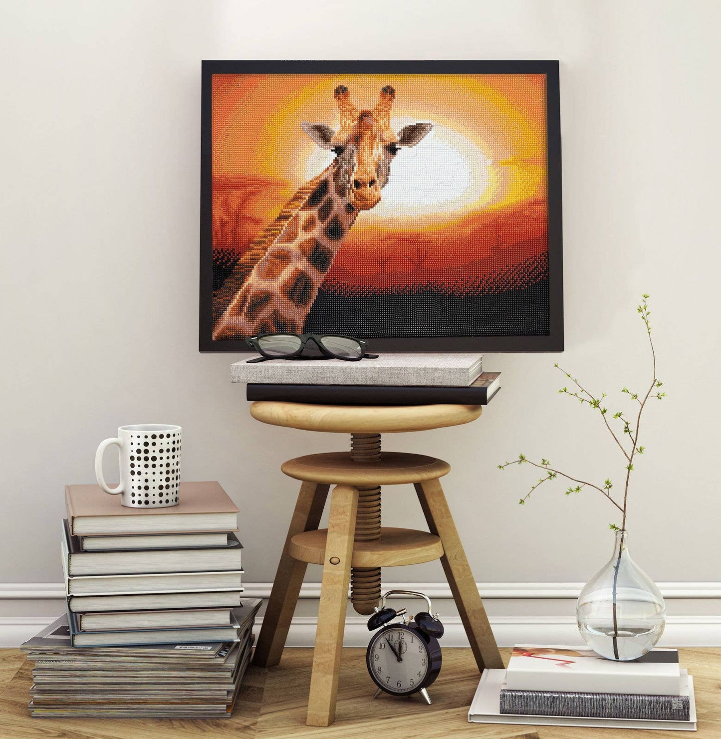 DIAMOND DOTZ® - Sunset Giraffe (Square) Amboseli National Park, Kenya