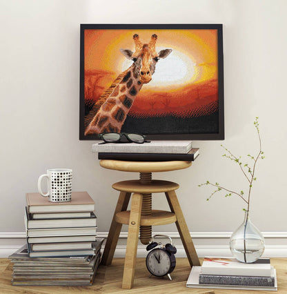 DIAMOND DOTZ® - Sunset Giraffe (Square) Amboseli National Park, Kenya