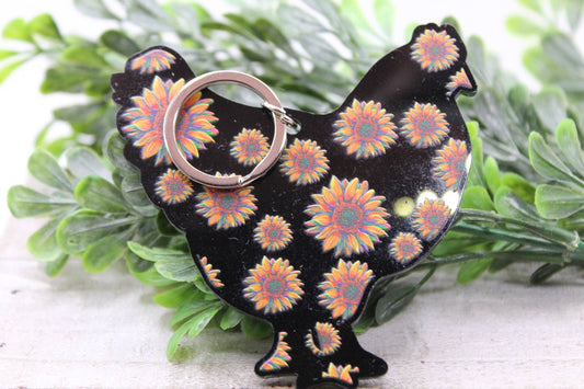 Sunflower Chicken key chain