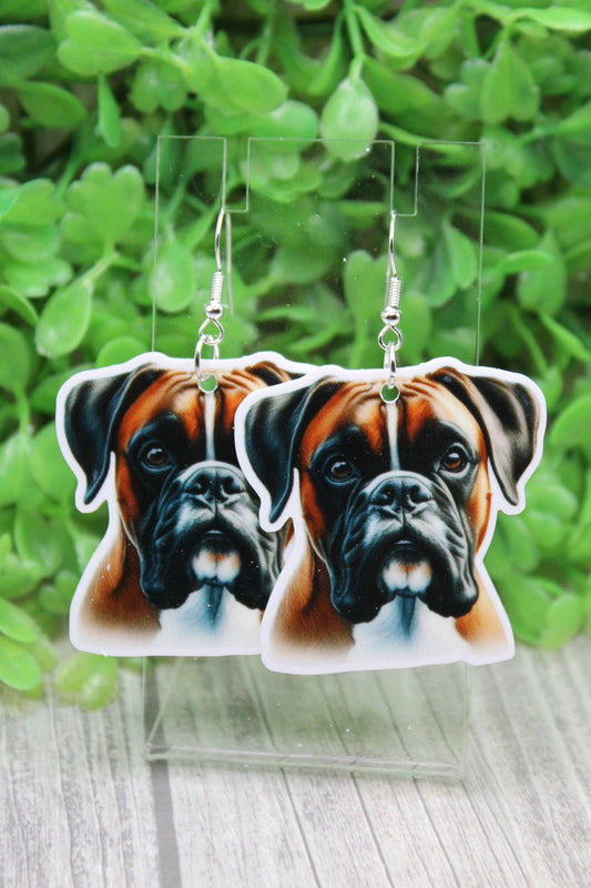 Boxer Dog Wire Earrings