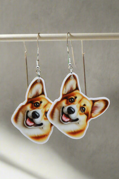 Corgi Dog Wire Earrings