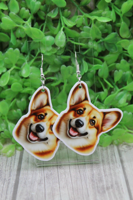 Corgi Dog Wire Earrings