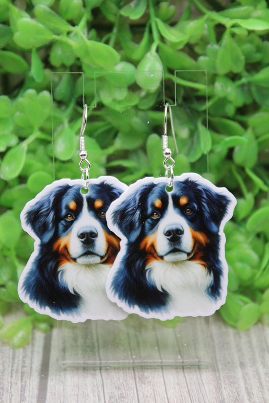 Bernese Mountain Dog Wire Earrings