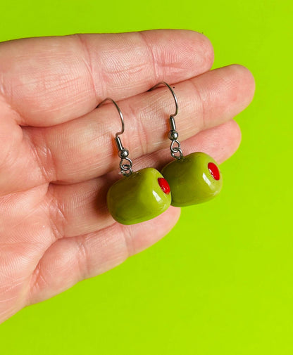 Olive Earrings  | Hypoallergenic Stainless Steel Hooks