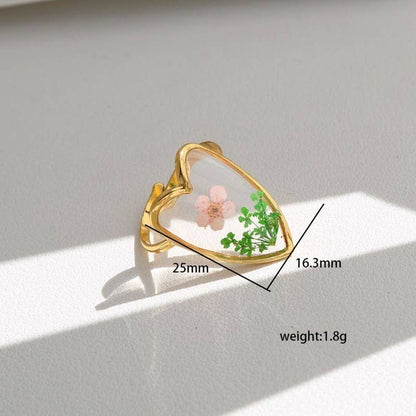 JOSSLYN by wall to wall - 18K STAINLESS STEEL TARNISH FREE FLORAL RINGS | 40R104: HEART APRICOT