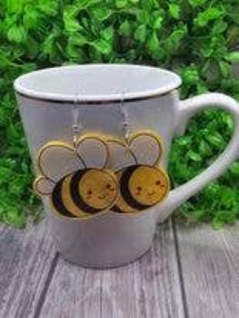 Shimmer Bee Dangle Earrings – Cute Resin Bumblebee Jewelry