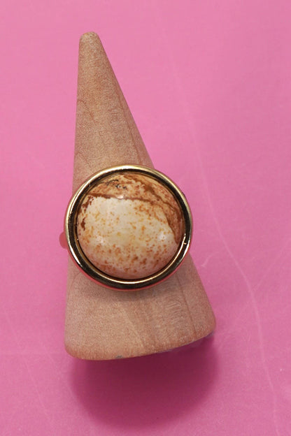 JOSSLYN by wall to wall - NATURAL STONE COCKTAIL STATEMENT RING | 80R084: BLUE AGATE