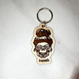 Skull Mom Keychains