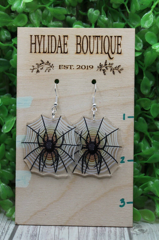 Spider & Web Dangle Earrings