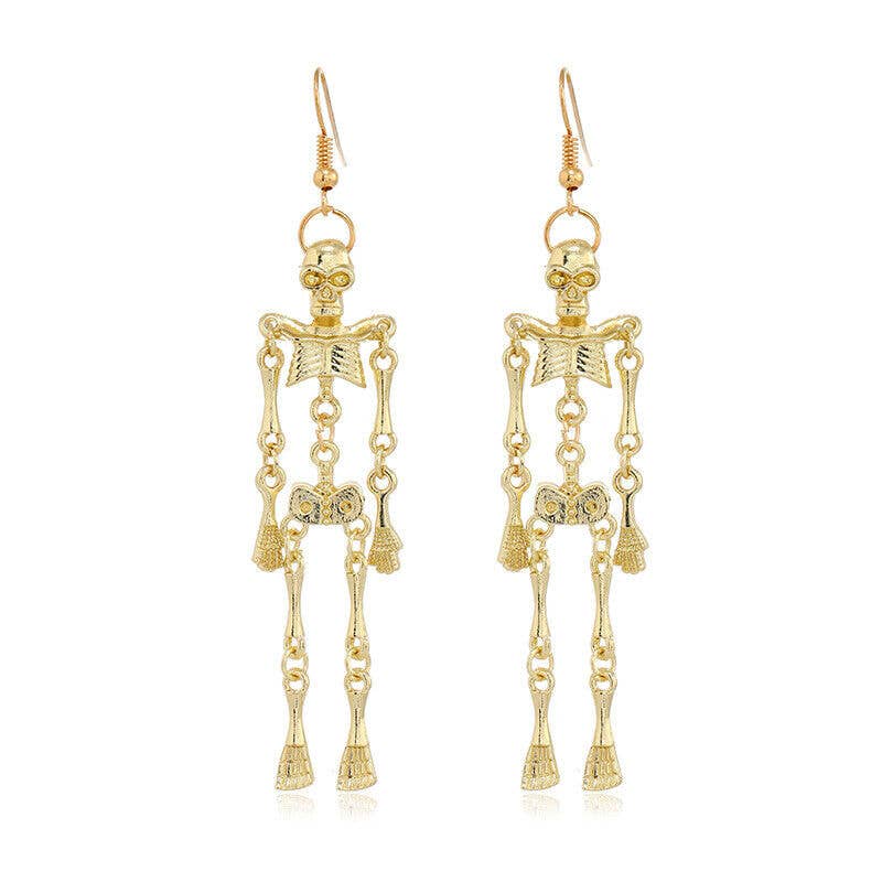 Gold Skeleton Wire Earrings