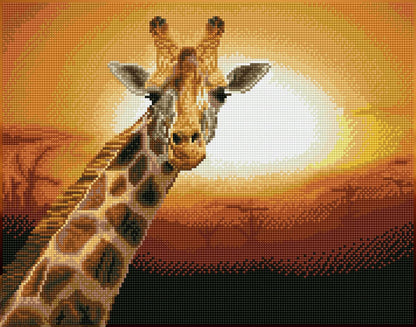 DIAMOND DOTZ® - Sunset Giraffe (Square) Amboseli National Park, Kenya