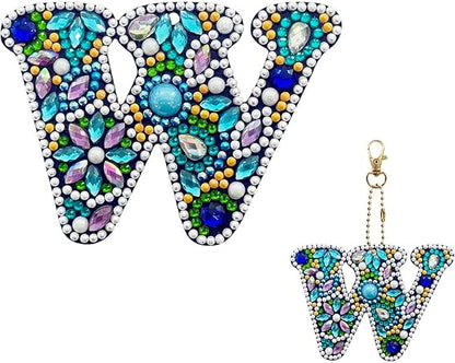 Diamond ART Letters of the  Alphabet Key chain or OrnamentsPink tiful of LOVE