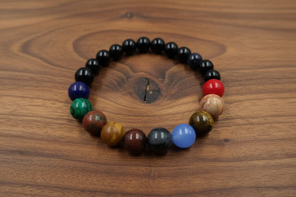 Natural Stone Cosmic Galaxy Eight Planets Bracelet | Celestial Beaded Jewelry