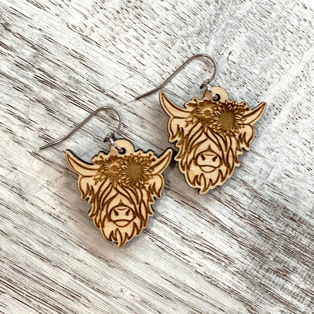 Highland Cow Wire Earrings
