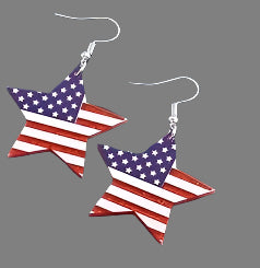 4th of July Star wire Earrings
