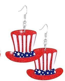 4th of July Uncle Sam's Hat wire Earrings