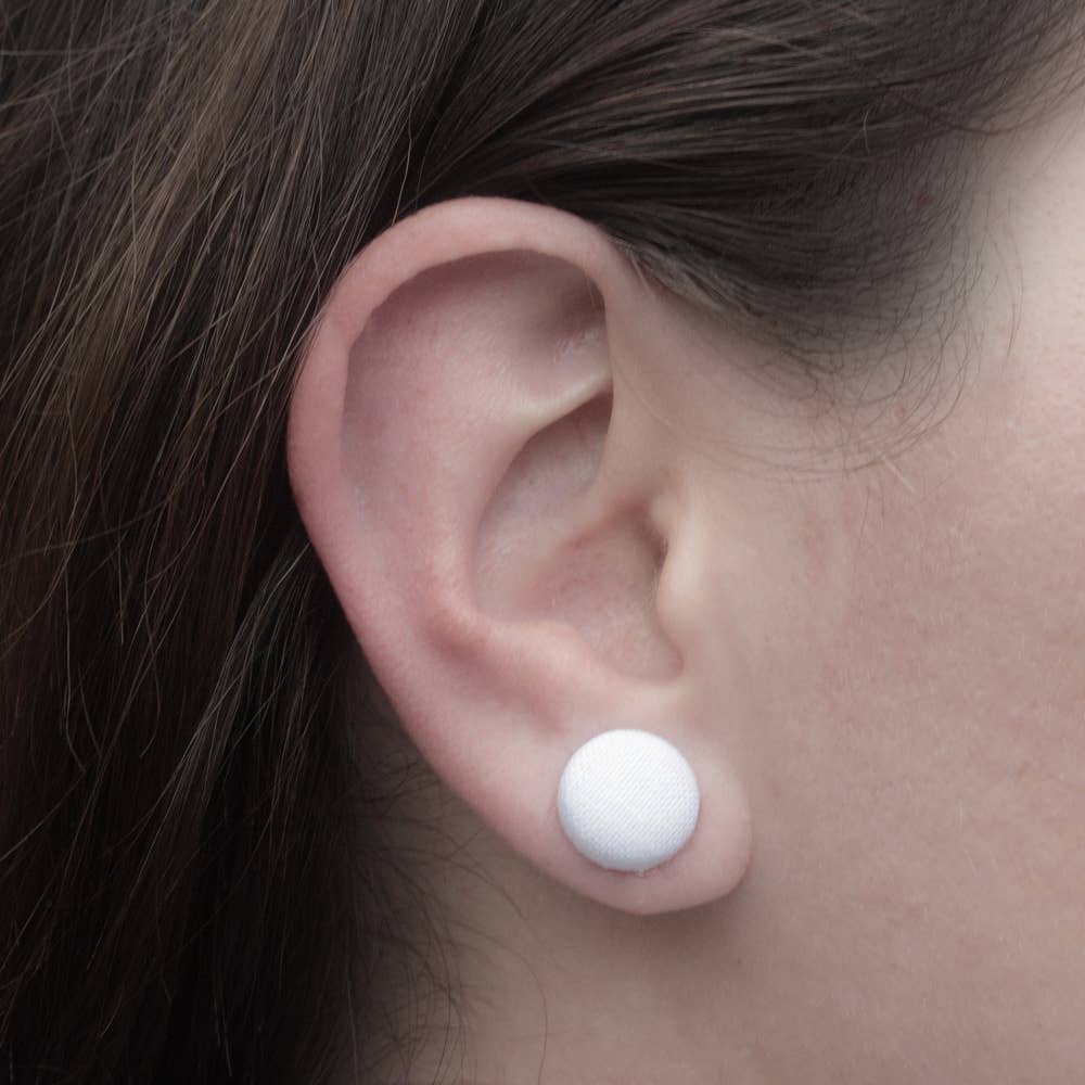 Pink Mushroom (small) Fabric button Stud EarringsPink tiful of LOVE