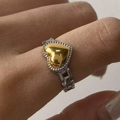 JOSSLYN by wall to wall - 18K STAINLESS STEEL TARNISH FREE  RINGS | 40R119: GOLD SQUARE