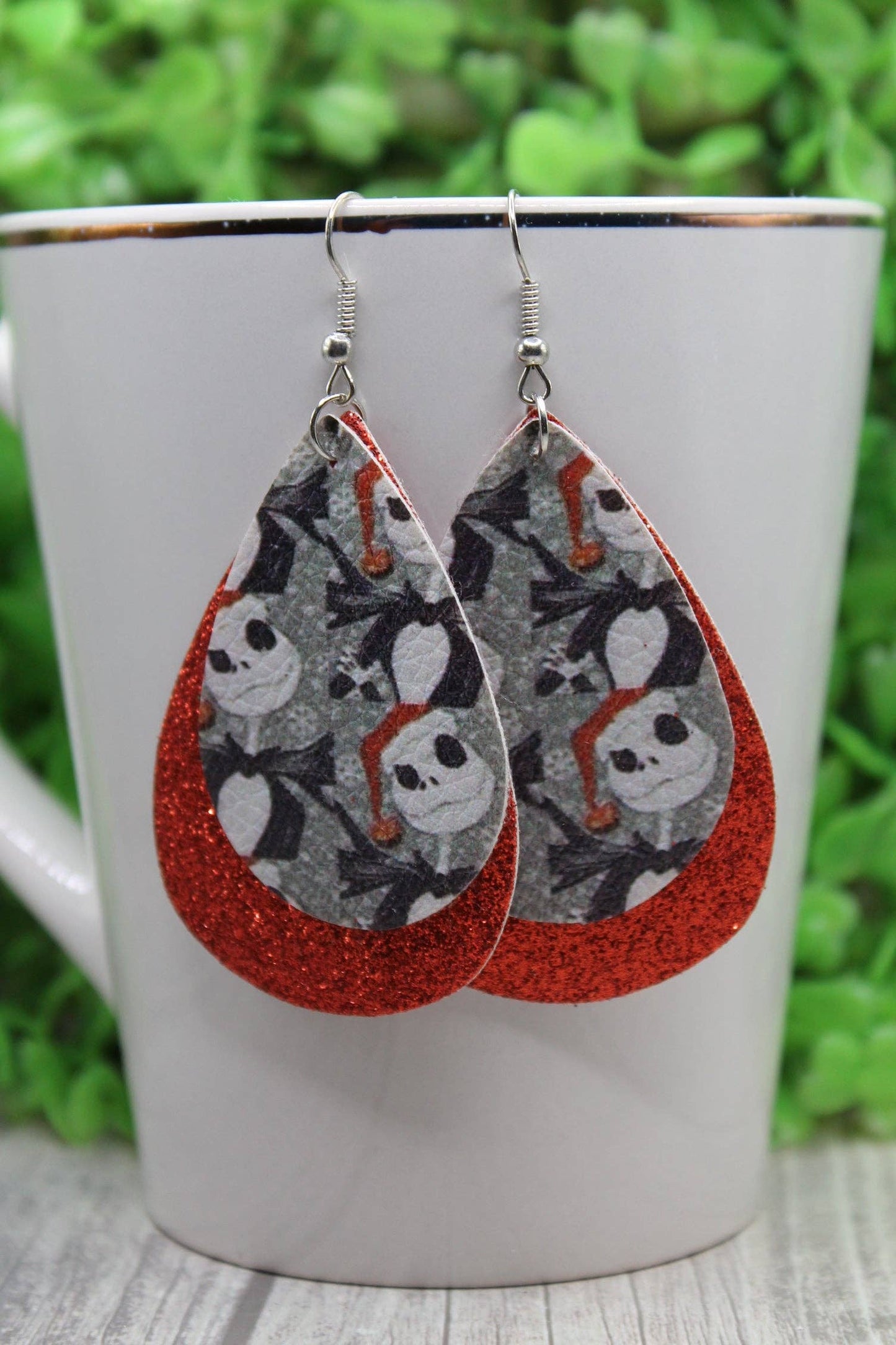 Santa Hat Jack Teardrop Earrings | Handmade Holiday Statement Earrings