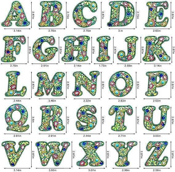 Diamond ART Letters of the  Alphabet Key chain or OrnamentsPink tiful of LOVE