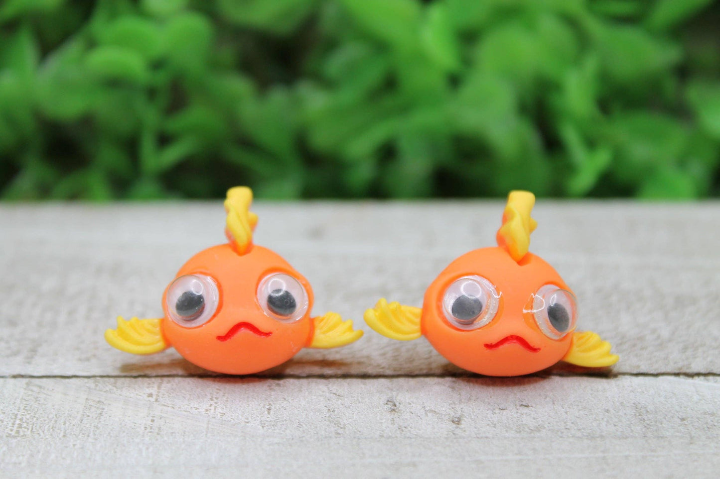 Googly-Eyed Goldfish Stud Earrings – Handmade Fun Acrylic Jewelry