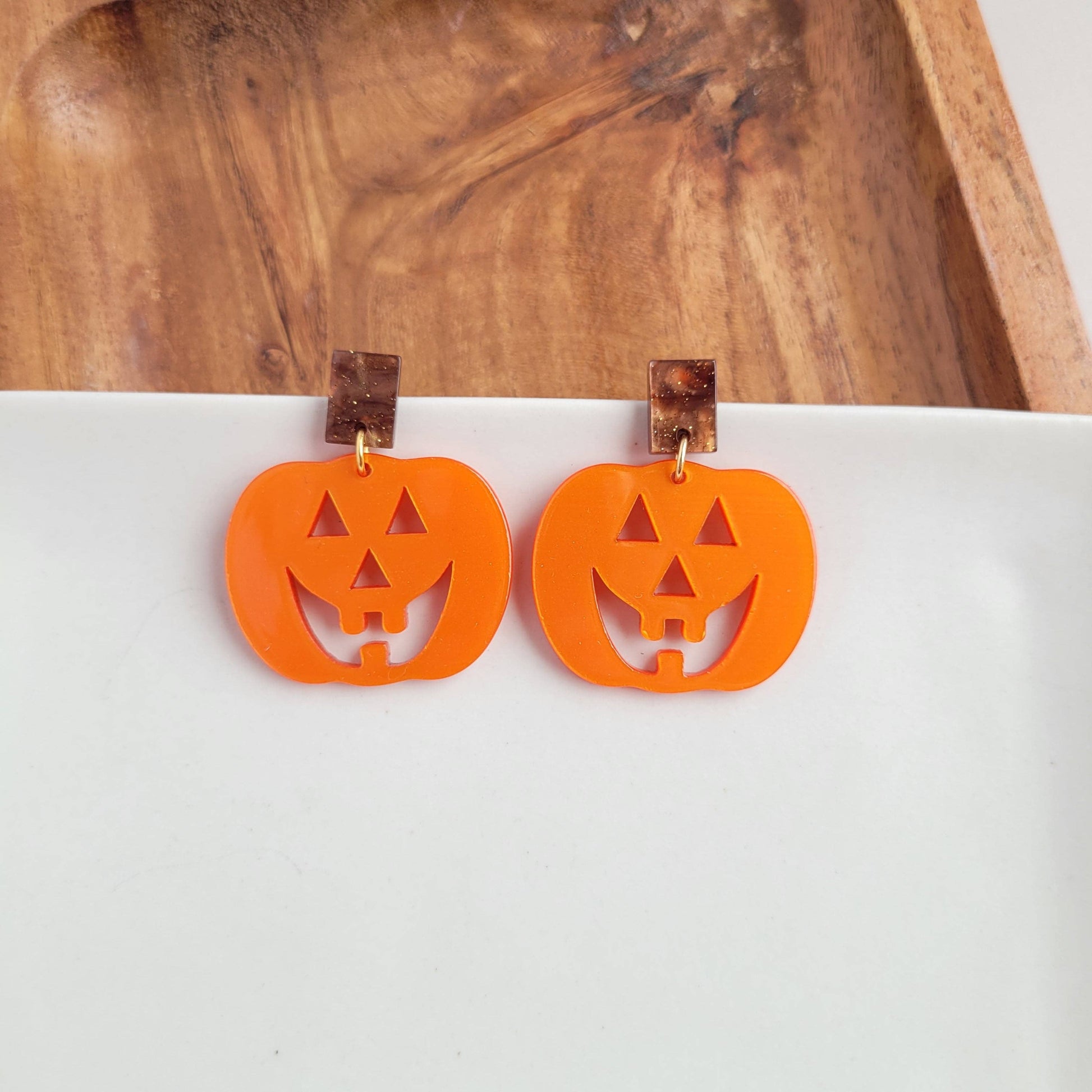 Pumpkin Earrings; cutest jack-o'-laterns with shiimmerPink tiful of LOVE