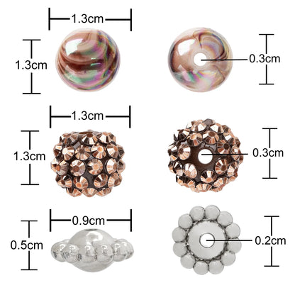 Brown Swirl Acrylic & Shambala beaded Bracelet – Sparkly Statement