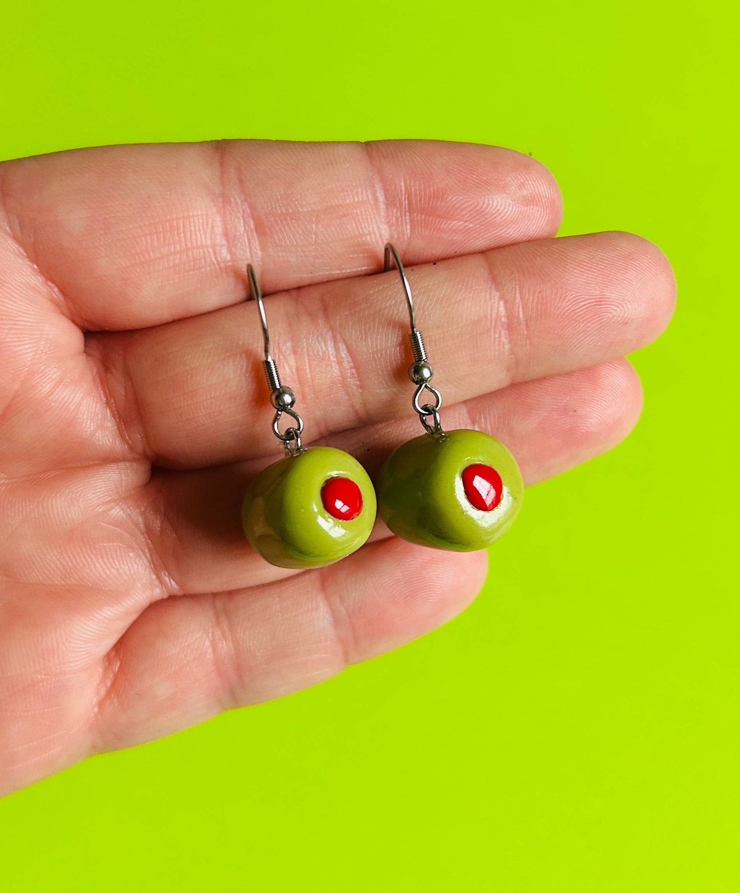 Olive Earrings  | Hypoallergenic Stainless Steel Hooks