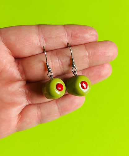 Olive Earrings  | Hypoallergenic Stainless Steel Hooks
