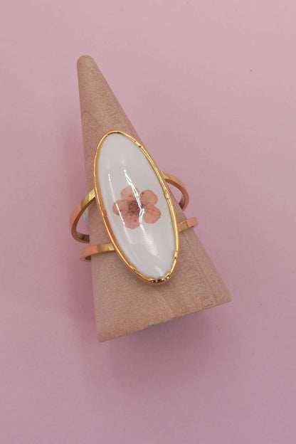 JOSSLYN by wall to wall - 18K STAINLESS STEEL TARNISH FREE FLORAL RINGS | 40R104: HEART APRICOT
