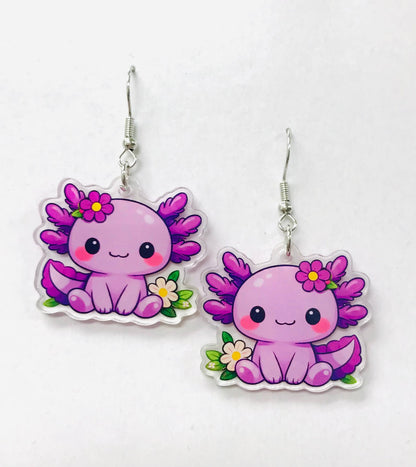 SimpleNGreat - Acrylic Pink Cute Kawaii Earrings: Pink