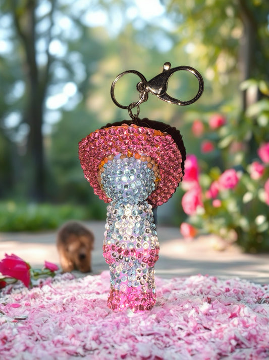 Pink Rodeo Queen Bling Keychain