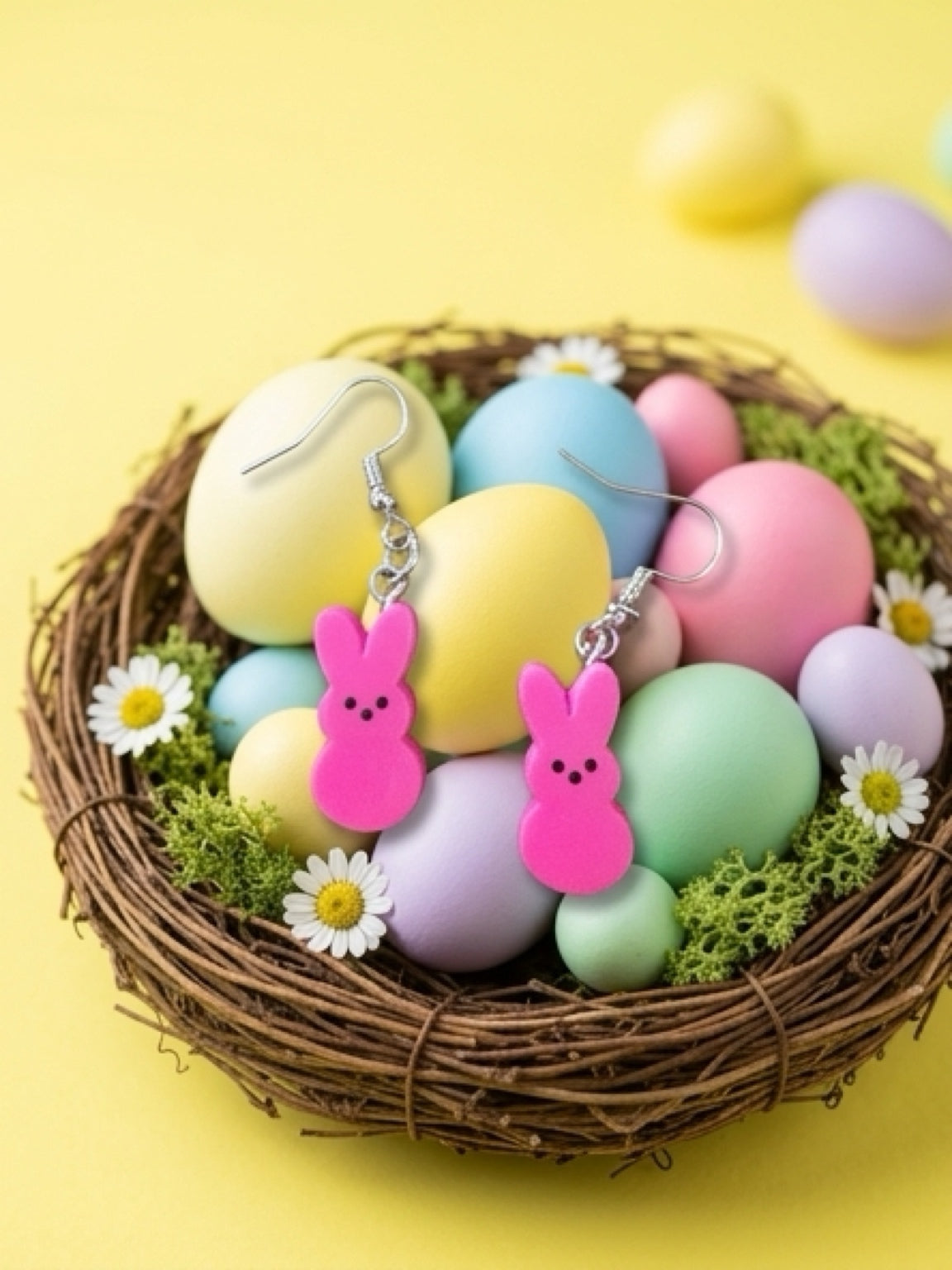 Easter Bunny Peeps Earrings – Resin Dangle Earrings |
