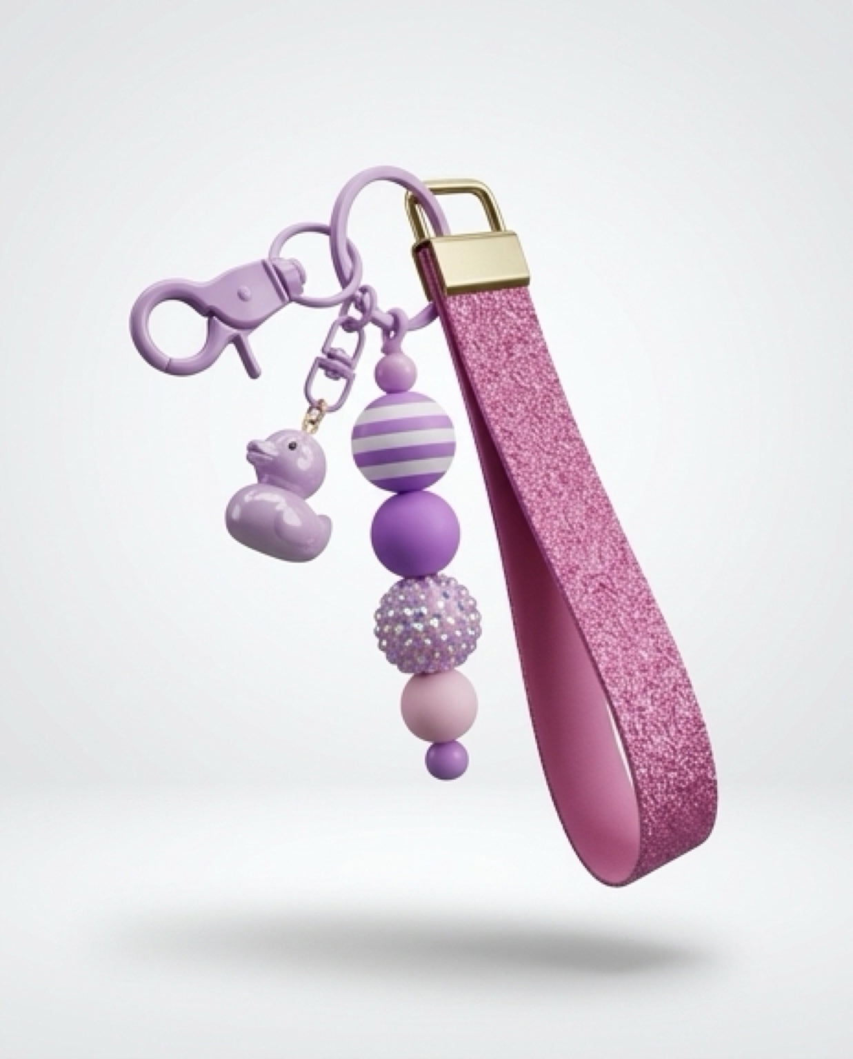 Purple Duck Wristlet Keychain