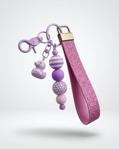 Purple Duck Wristlet Keychain