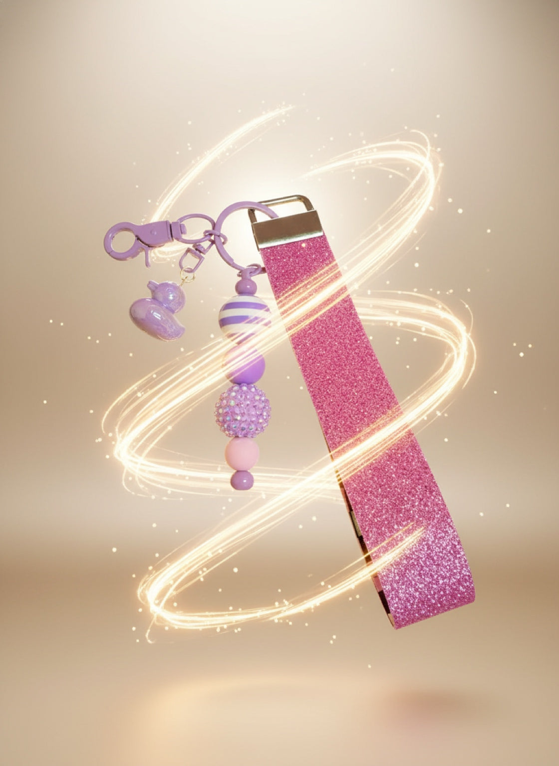 Purple Duck Wristlet Keychain