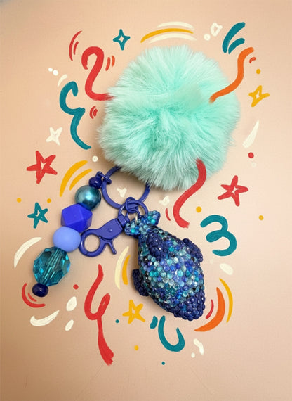 Bling Whale Flashlight Keychain – Rhinestone Gem Decorated LED Keychain